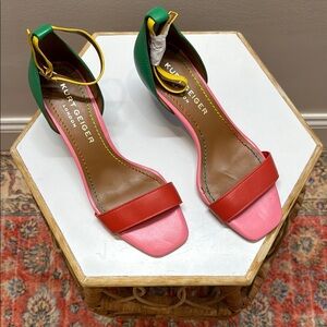 Kurt Geiger Red and Pink Heels with Stiletto Design